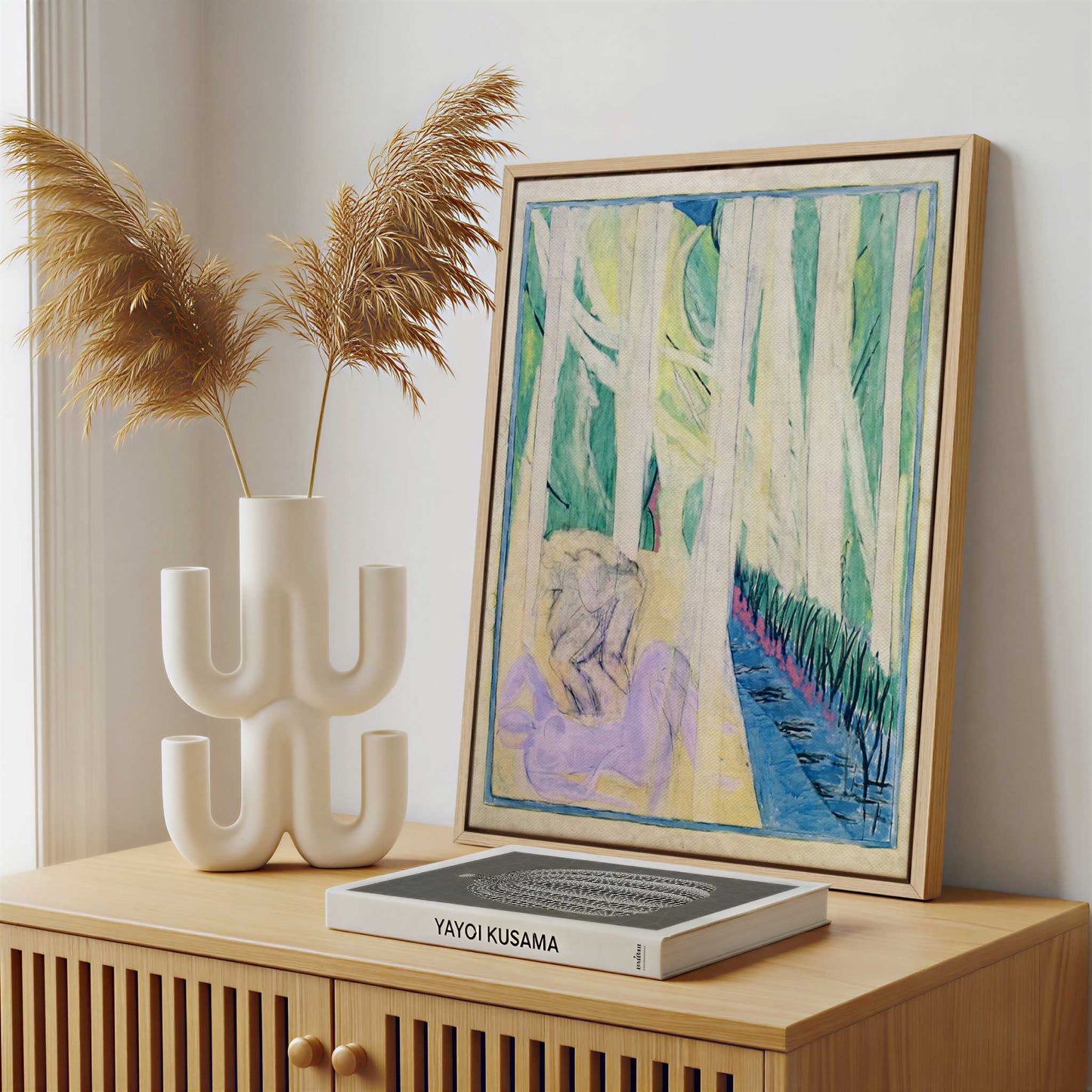 Framed Canvas - Framed canvas in a stylish interior setting