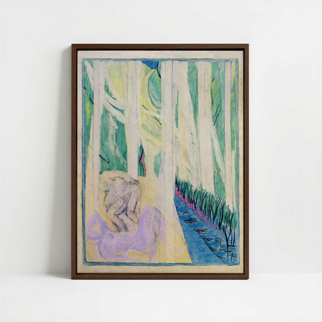 Framed Canvas - Framed canvas in dark wood color frame