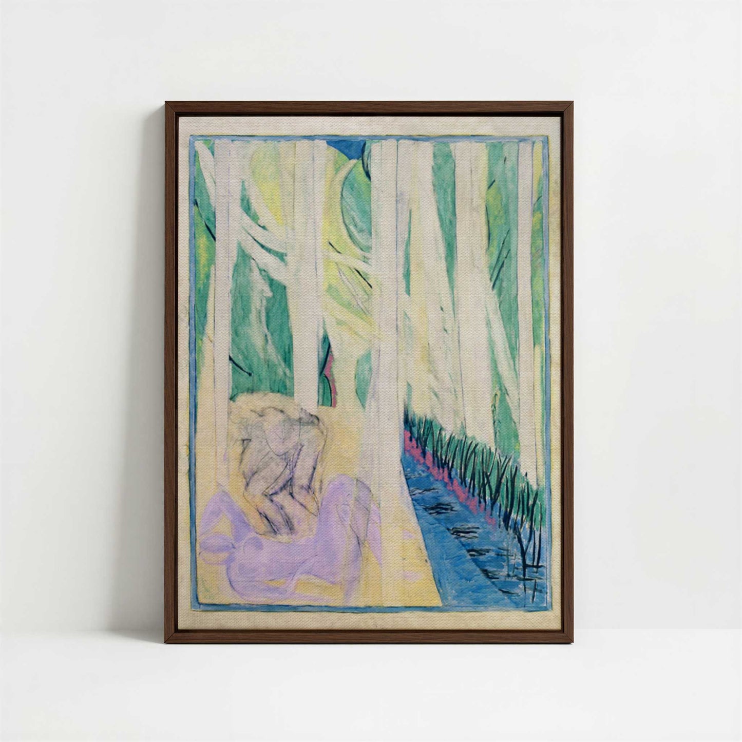 Framed Canvas - Framed canvas in dark wood color frame