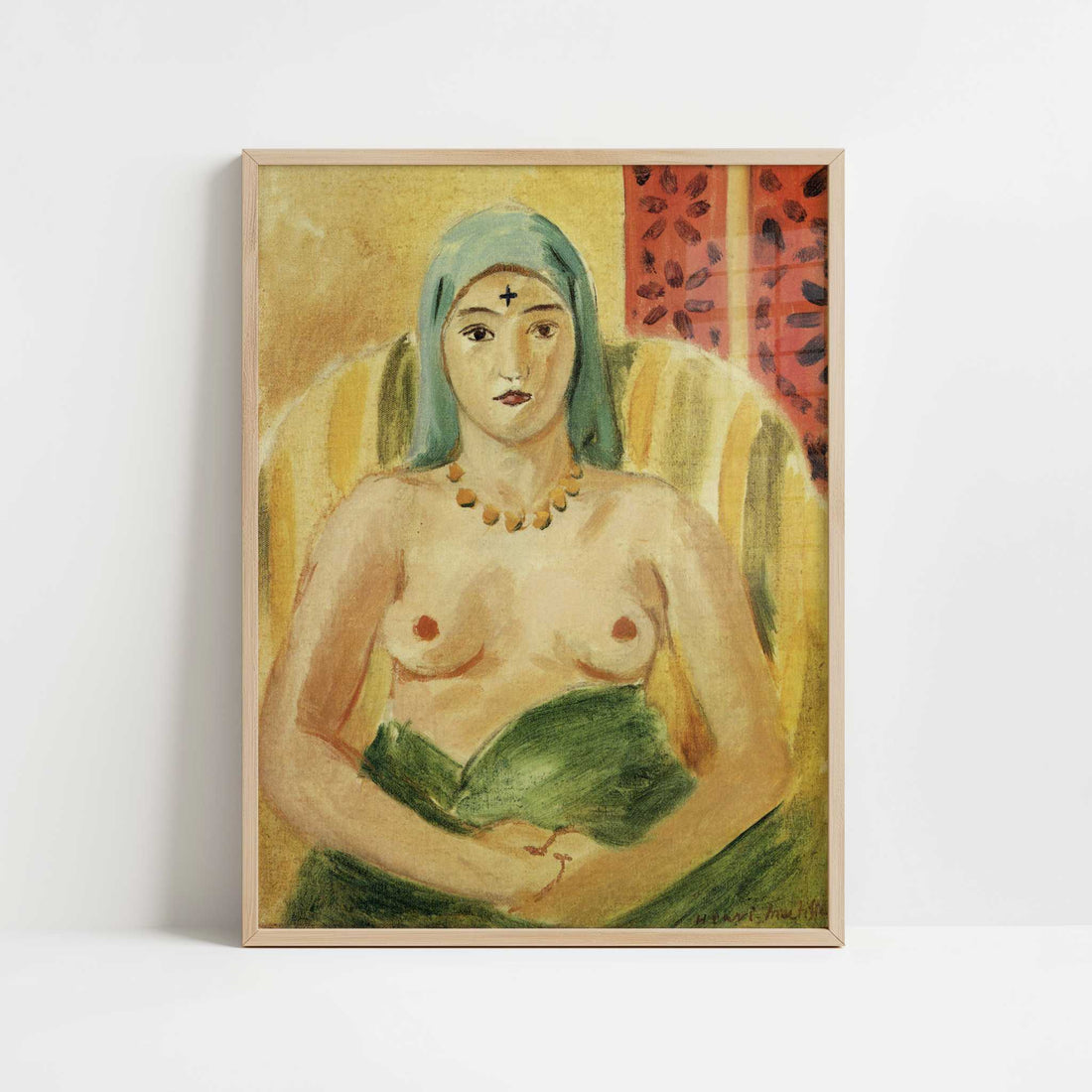 Odalisque, Half-length (1923) by Henri Matisse – Art Print - Art print in oak frame
