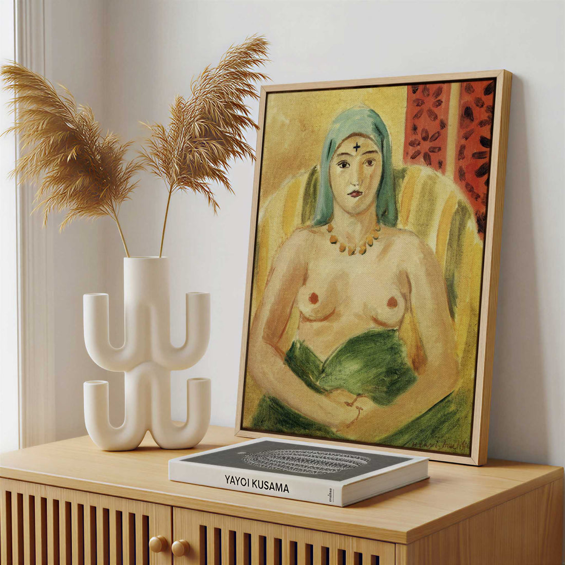 Framed Canvas - Framed canvas in a stylish interior setting