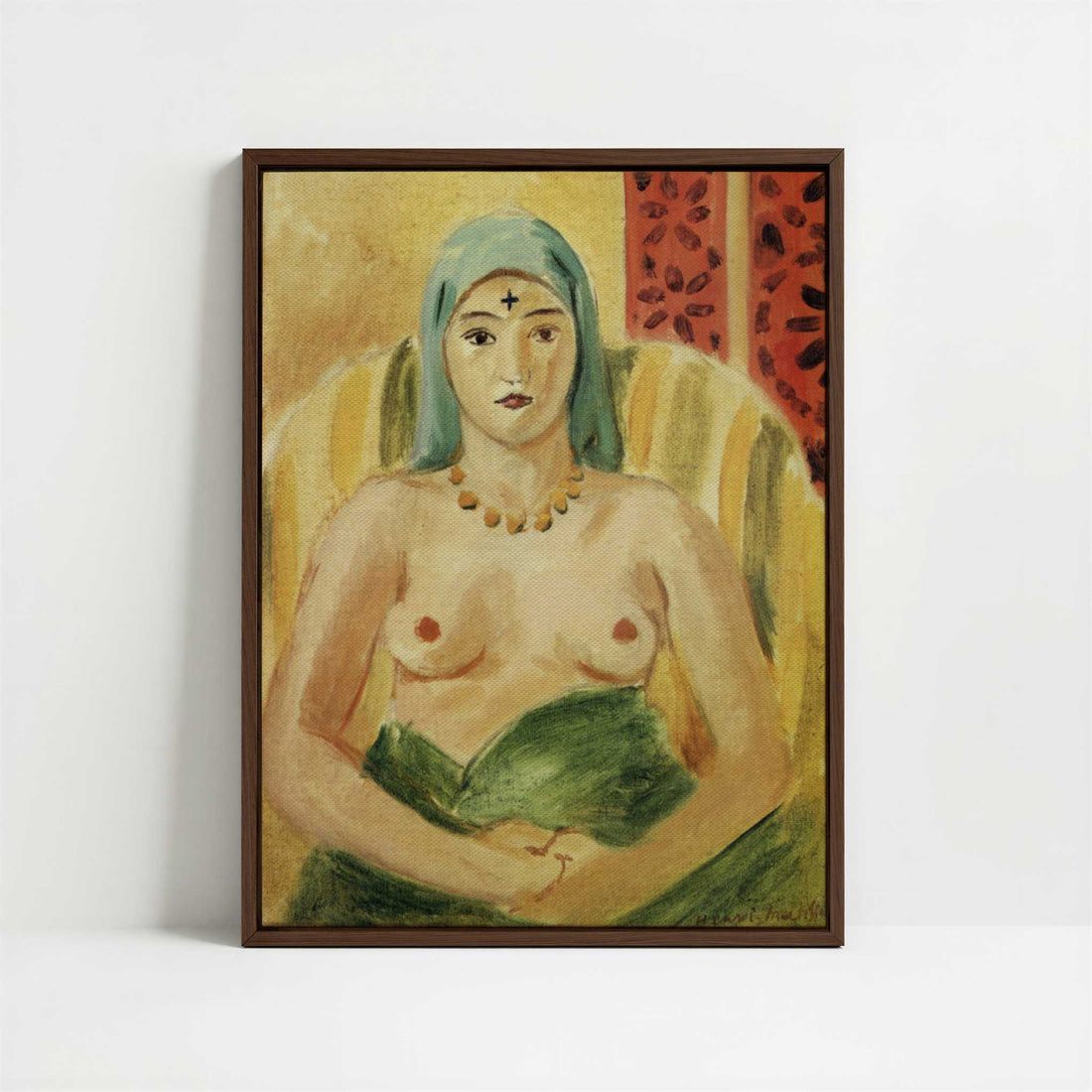 Framed Canvas - Framed canvas in dark wood color frame