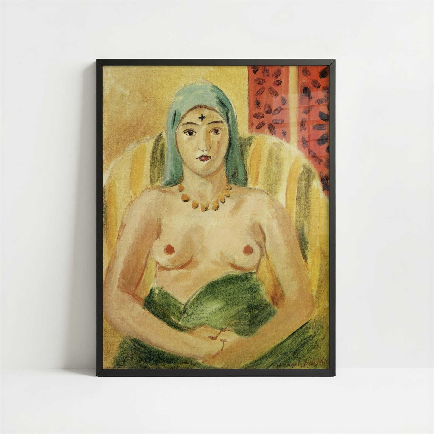 Odalisque, Half-length (1923) by Henri Matisse – Art Print - Art print in black frame