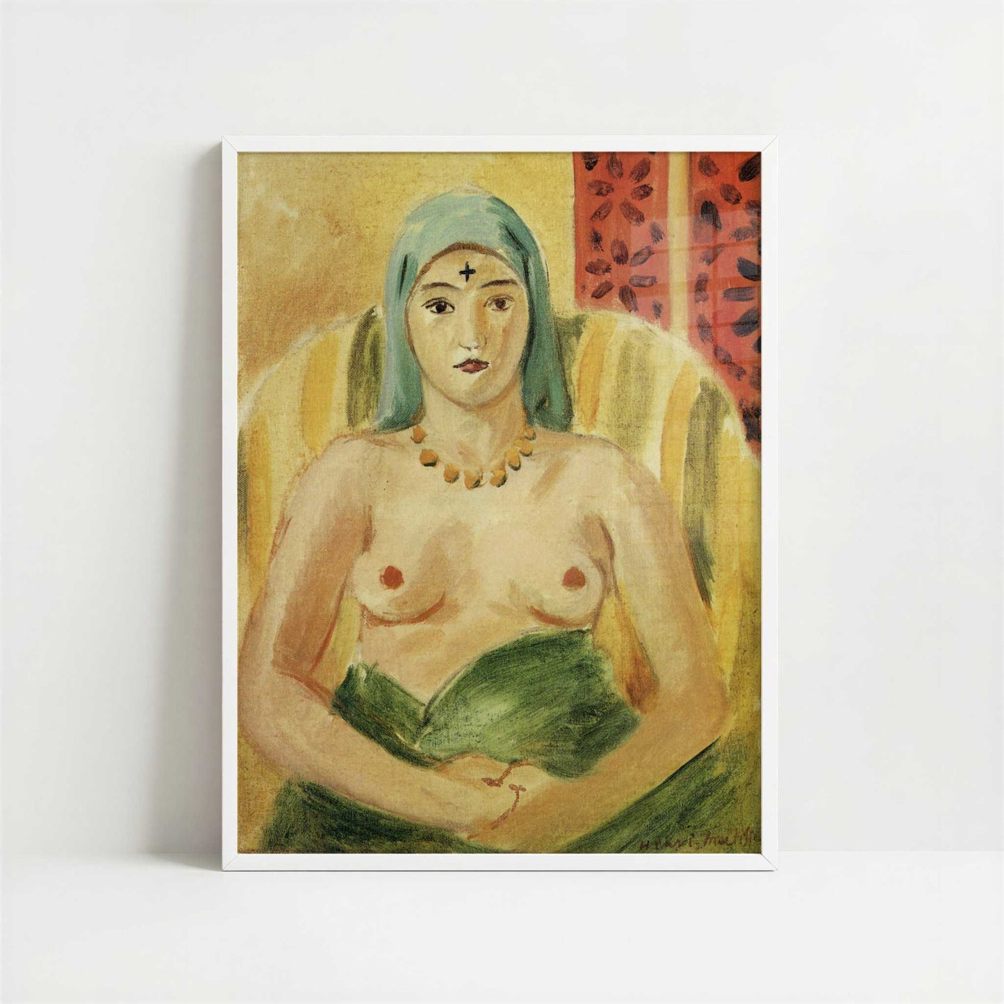 Odalisque, Half-length (1923) by Henri Matisse – Art Print - Art print in white frame