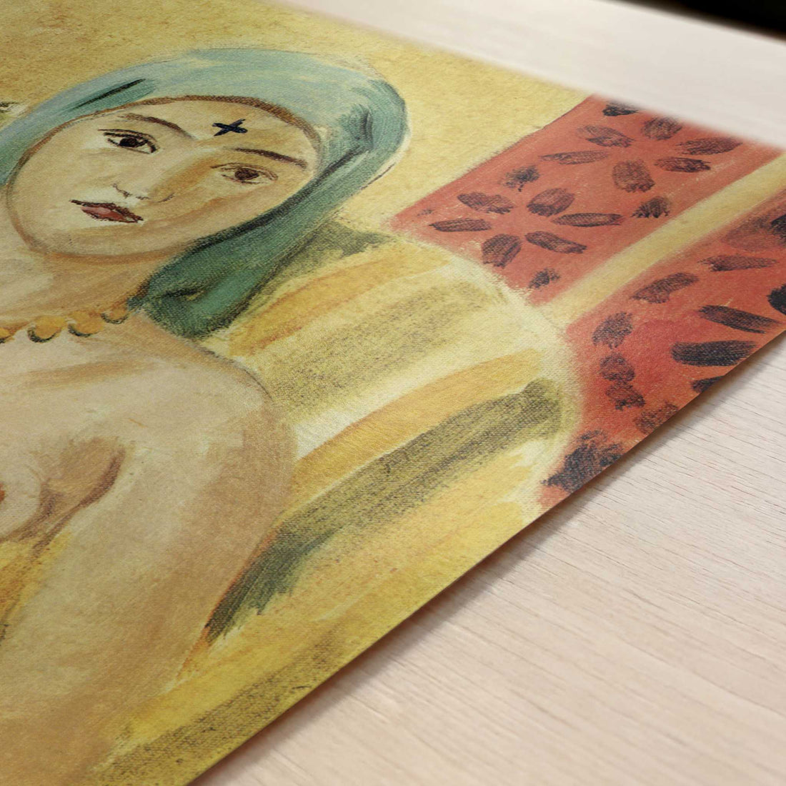 Odalisque, Half-length (1923) by Henri Matisse – Art Print - Close-up detail of the art print
