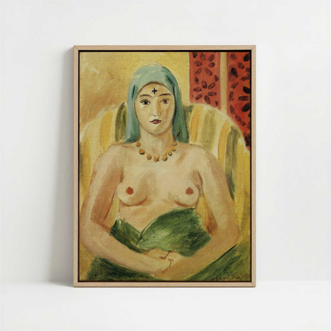 Framed Canvas - Framed canvas in oak color frame