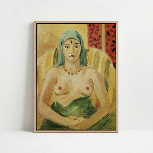 Framed Canvas - Framed canvas in oak color frame