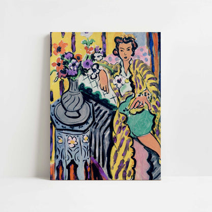 Odalisque with Yellow Persian Robe & Anemones (1937) by Henri Matisse – Art Print - Unframed art print