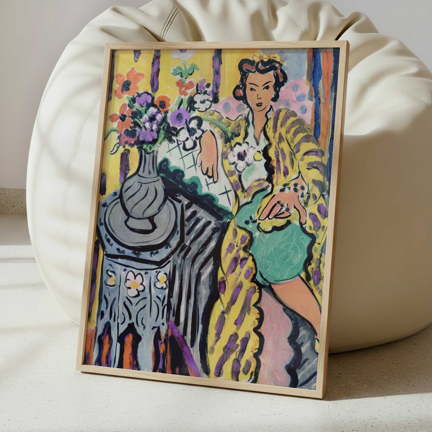 Odalisque with Yellow Persian Robe & Anemones (1937) by Henri Matisse – Art Print - Interior inspiration