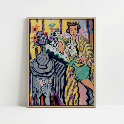 Framed Canvas - Framed canvas in oak color frame