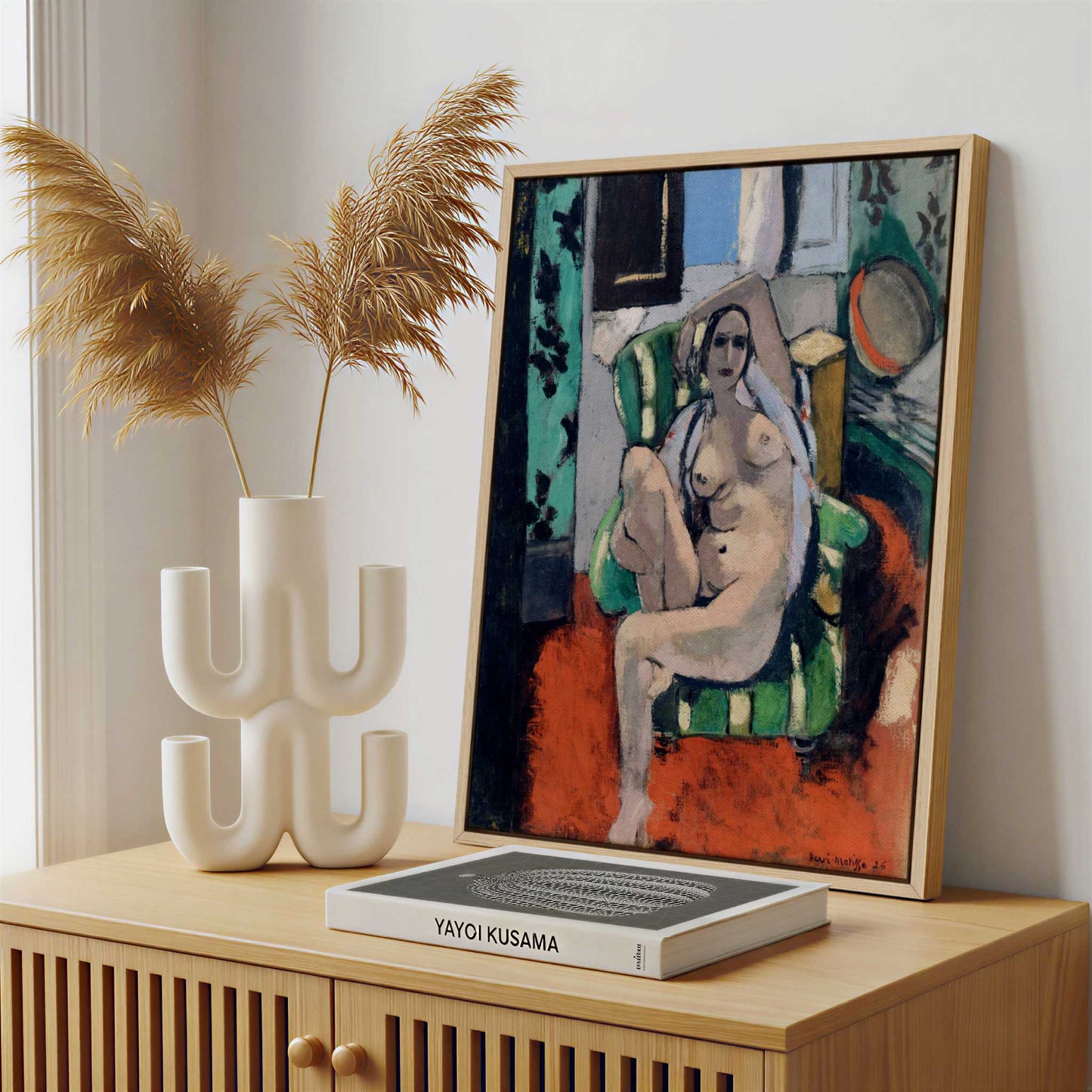 Framed Canvas - Framed canvas in a stylish interior setting