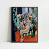 Odalisque with a Tambourine (1925-26) by Henri Matisse – Art Print - Art print in dark wood frame