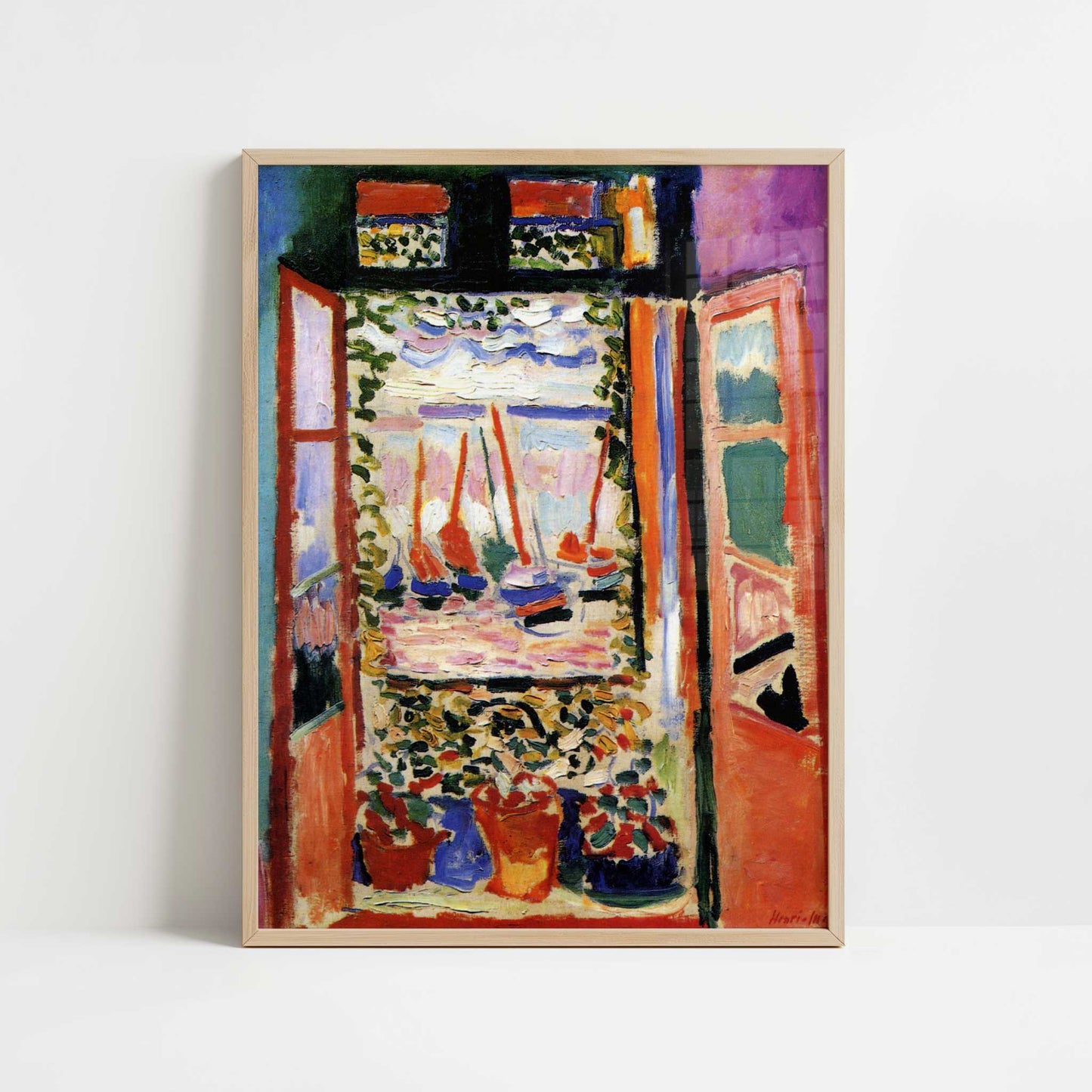 Open Window, Collioure (1905) by Henri Matisse – Art Print - Art print in oak frame