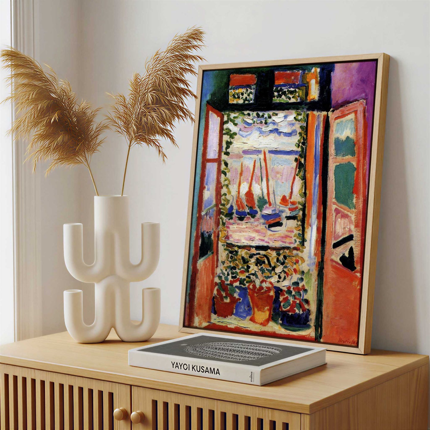 Framed Canvas - Framed canvas in a stylish interior setting