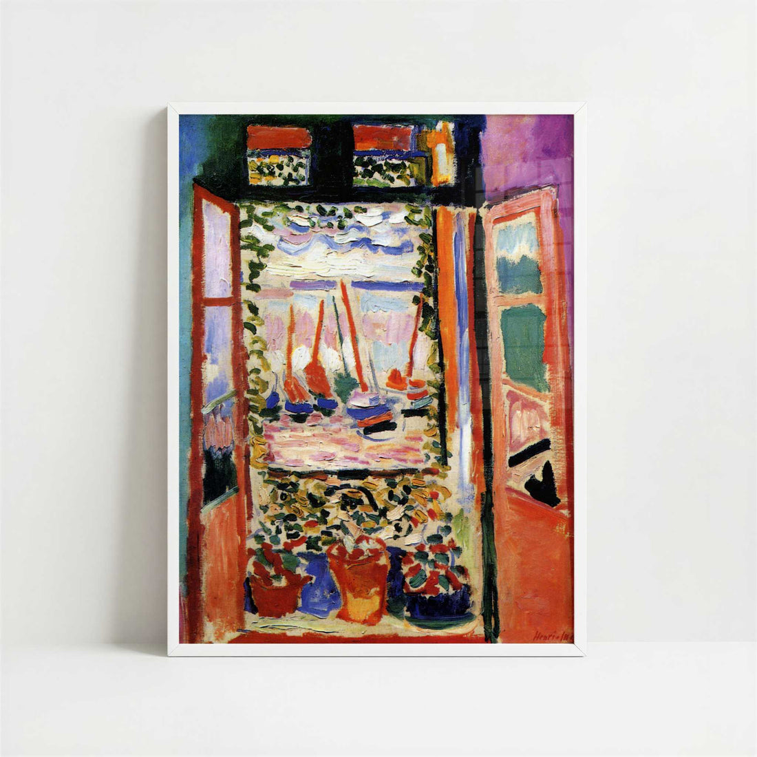 Open Window, Collioure (1905) by Henri Matisse – Art Print - Art print in white frame