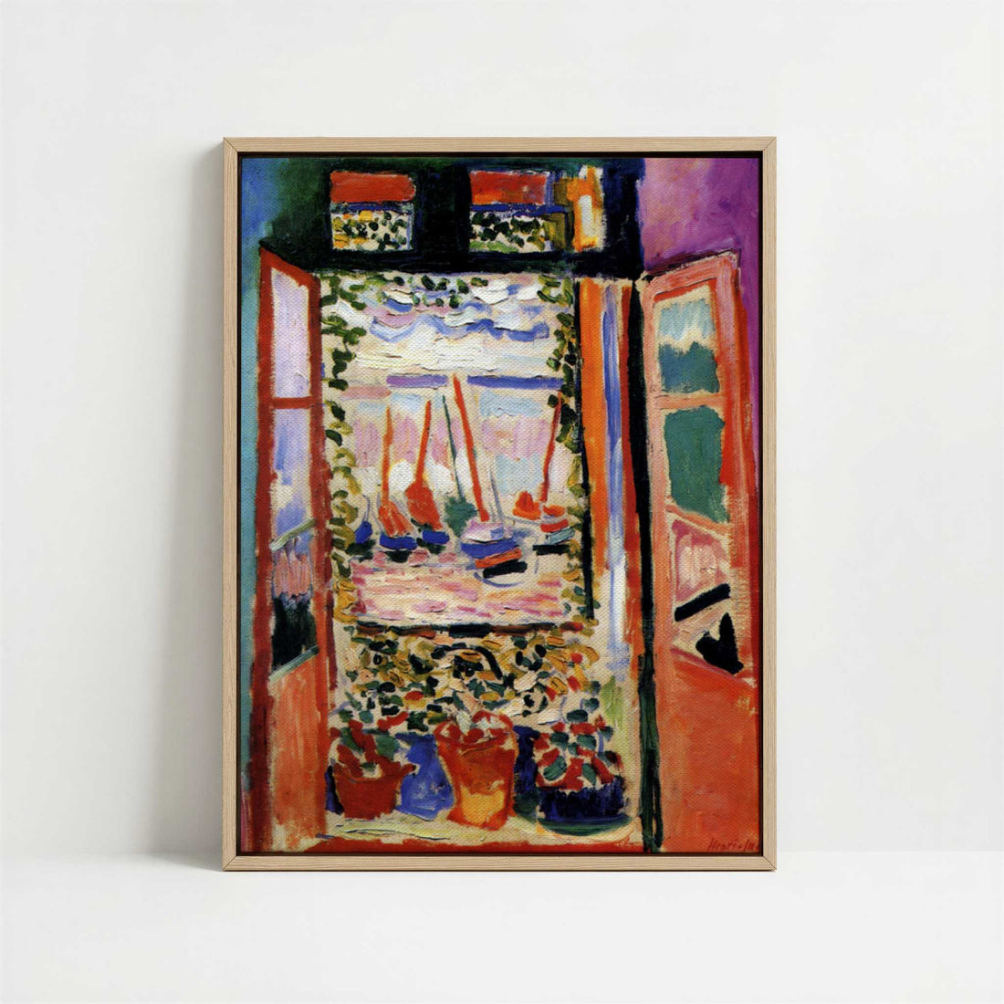 Framed Canvas - Framed canvas in oak color frame