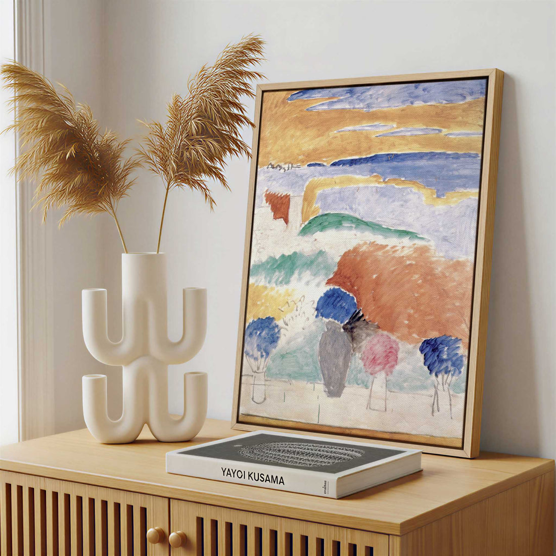 Framed Canvas - Framed canvas in a stylish interior setting