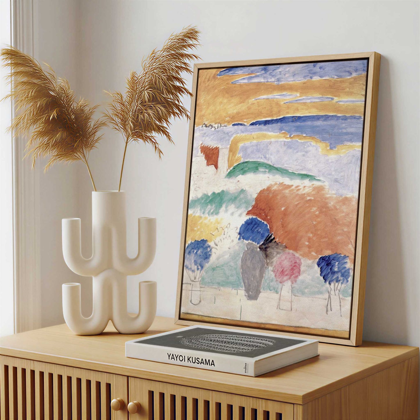 Framed Canvas - Framed canvas in a stylish interior setting