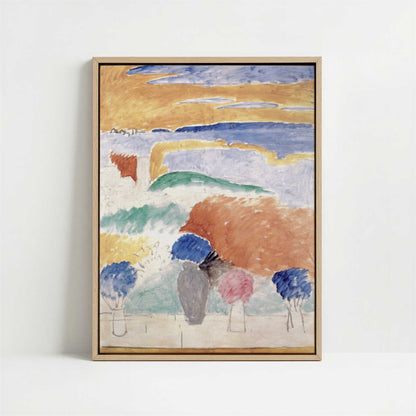 Framed Canvas - Framed canvas in oak color frame