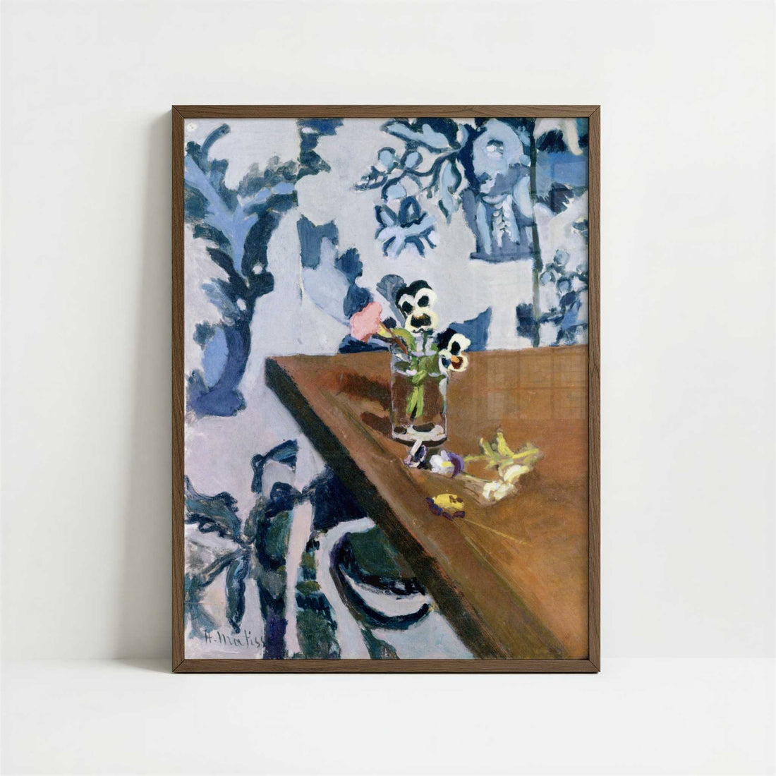 Pansies (1918-19) by Henri Matisse – Art Print - Art print in dark wood frame