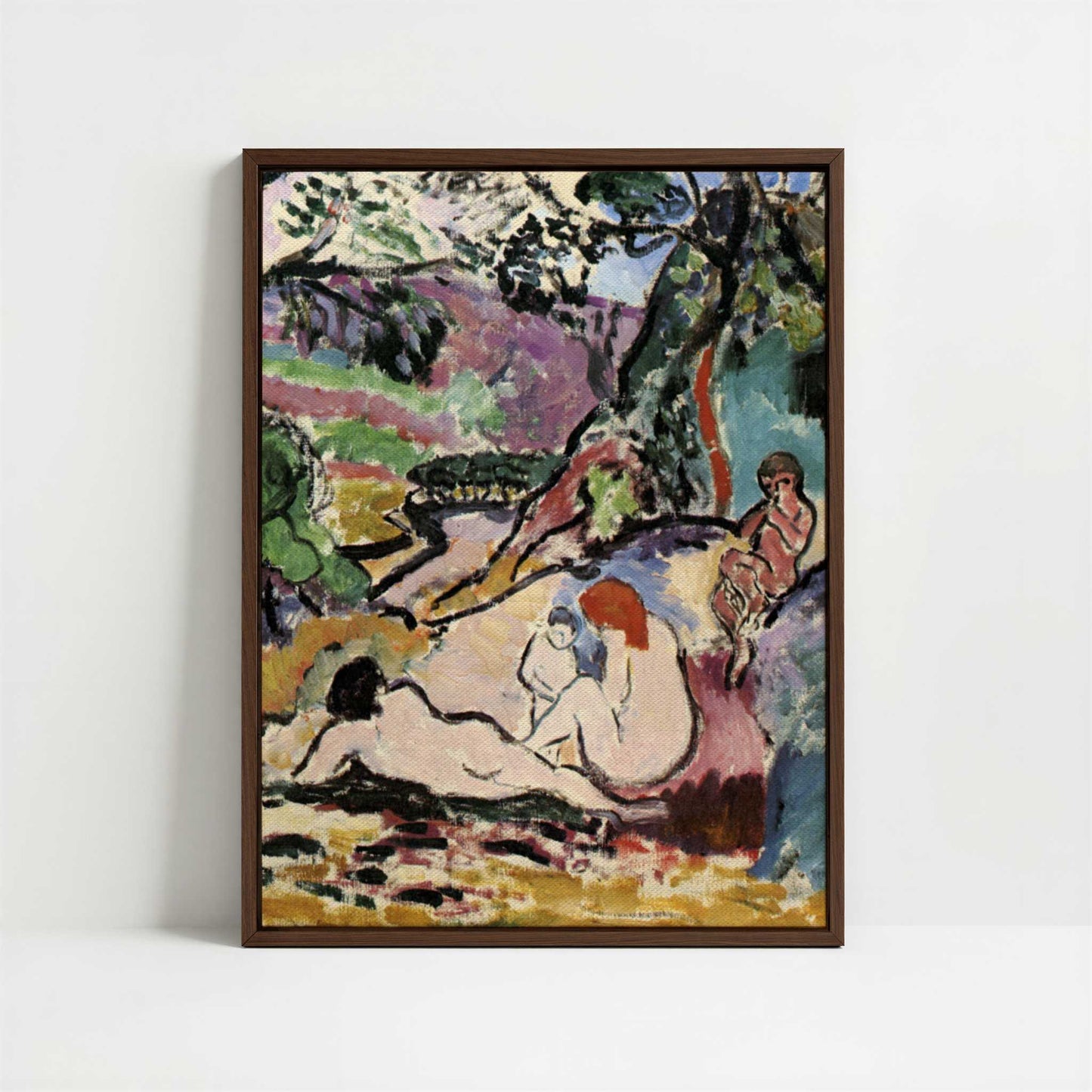 Framed Canvas - Framed canvas in dark wood color frame