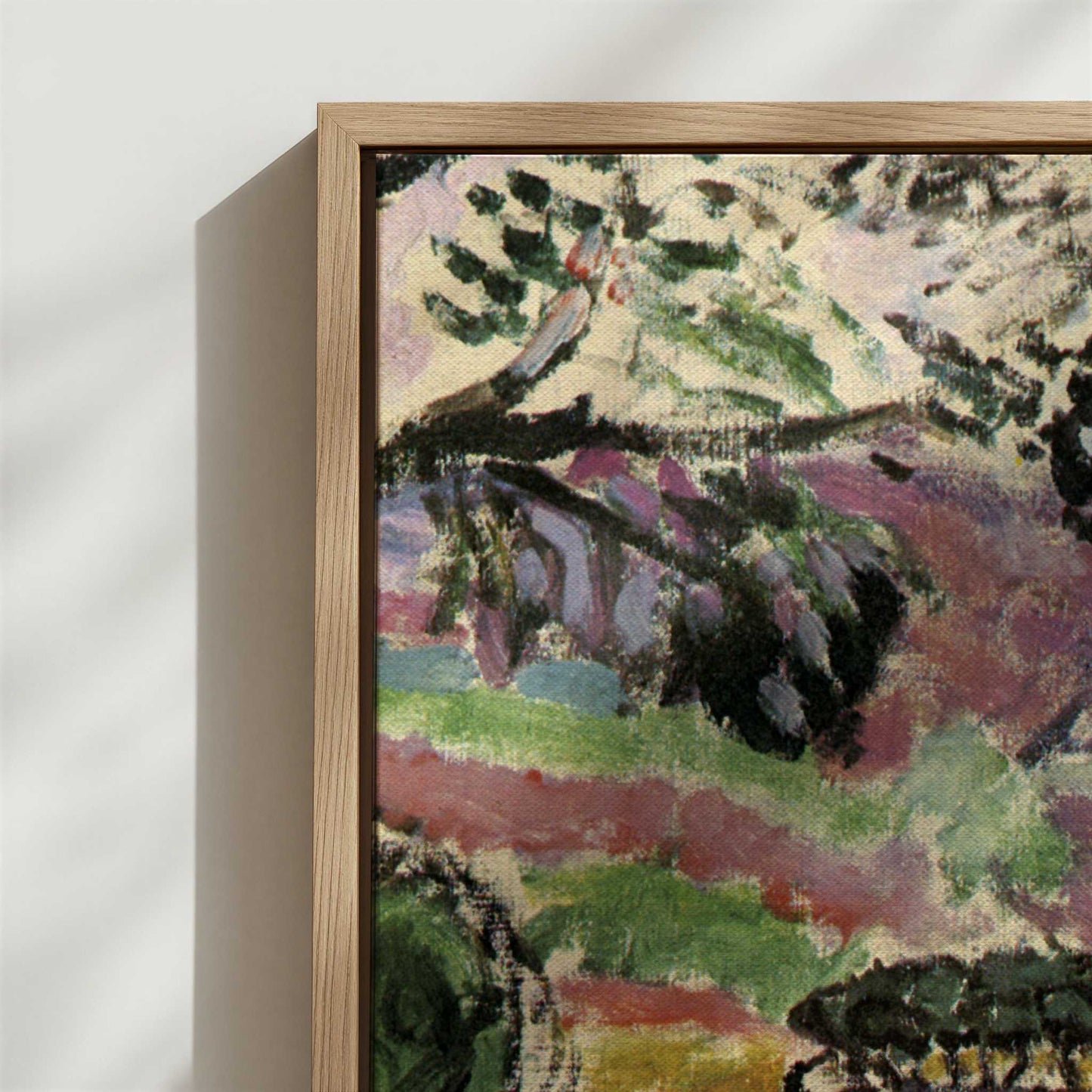 Framed Canvas - Close-up detail and texture of the framed canvas