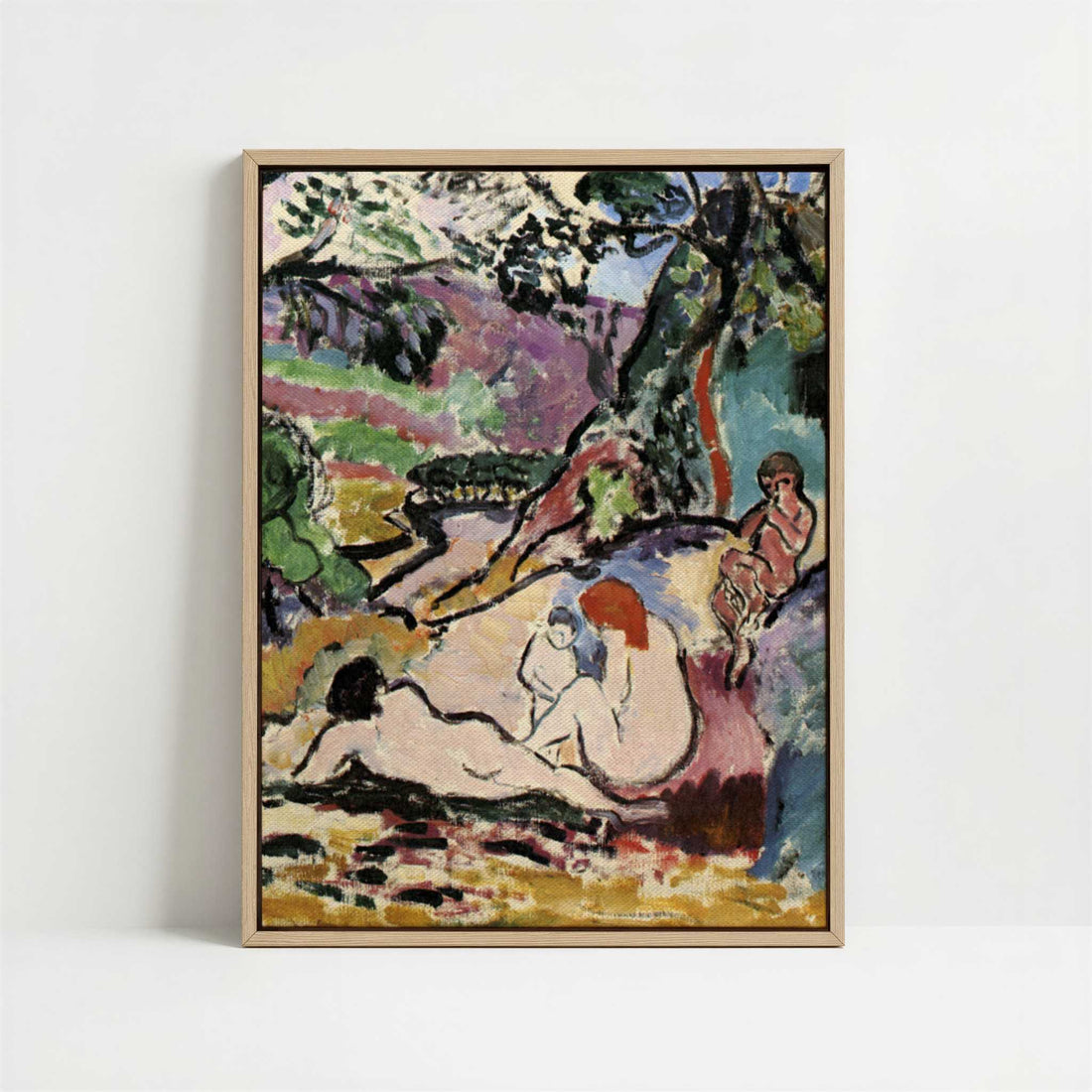 Framed Canvas - Framed canvas in oak color frame