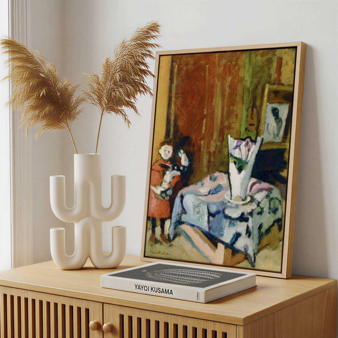 Framed Canvas - Framed canvas in a stylish interior setting