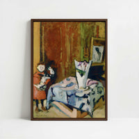 Framed Canvas - Framed canvas in dark wood color frame