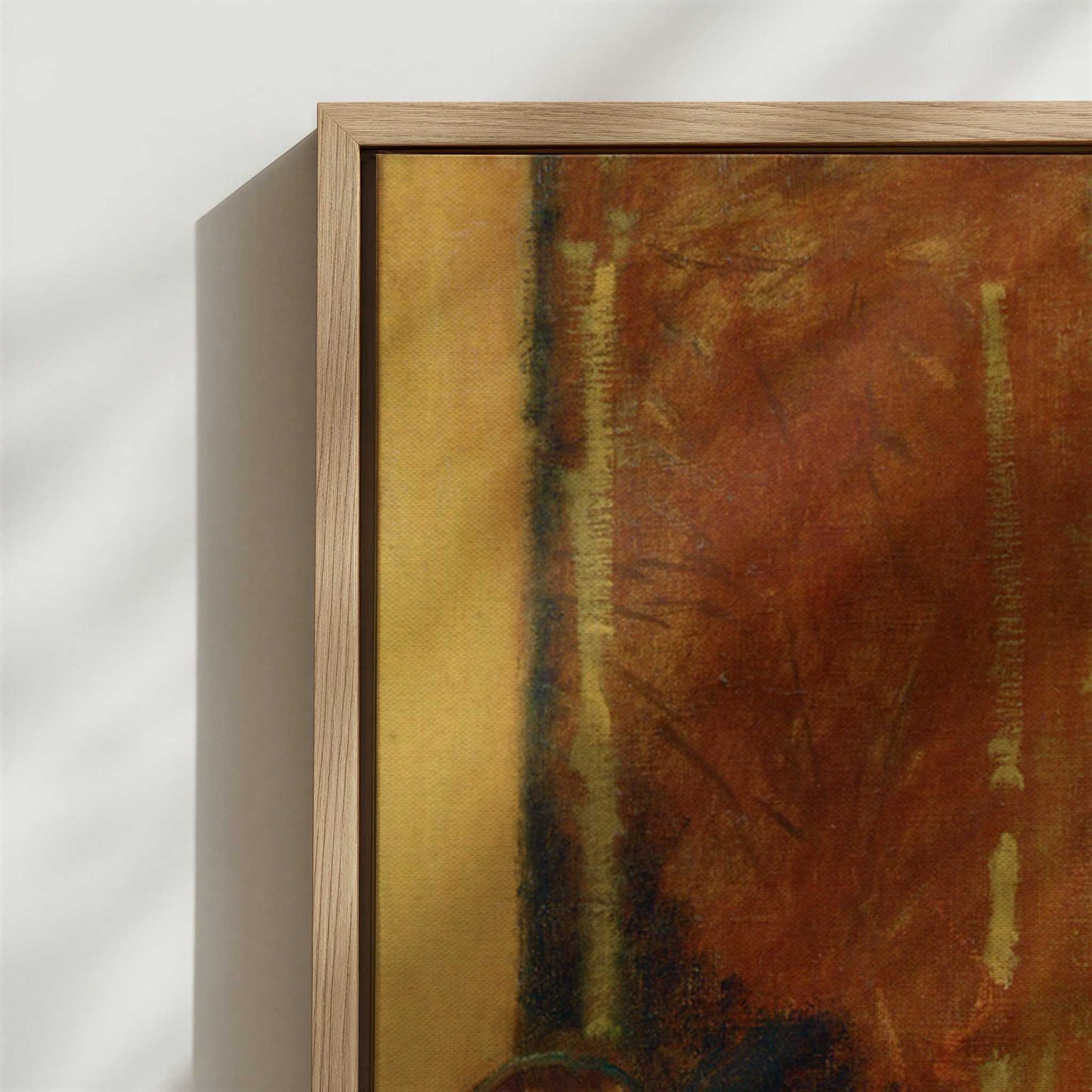 Framed Canvas - Close-up detail and texture of the framed canvas
