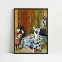 Pierre Matisse with Bidouille (1904) by Henri Matisse – Art Print - Art print in black frame
