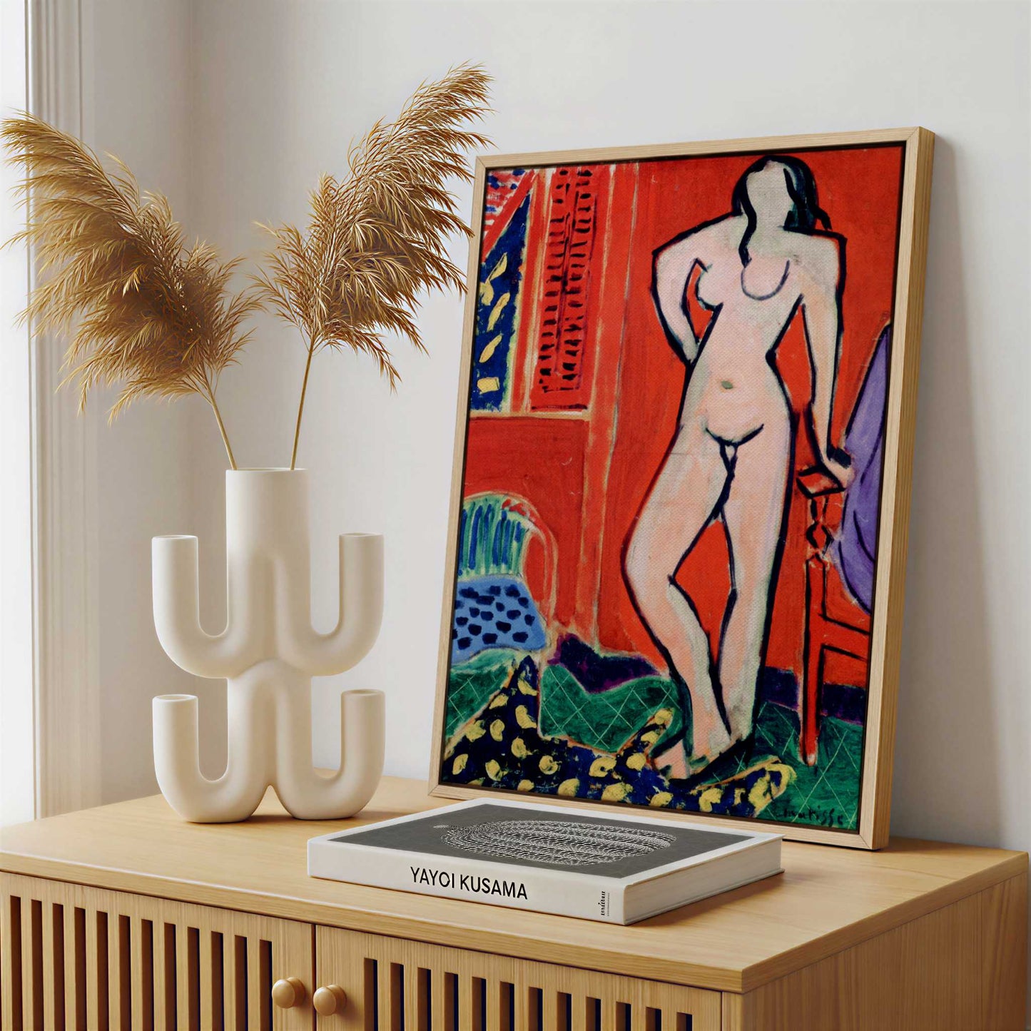 Framed Canvas - Framed canvas in a stylish interior setting