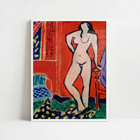 Pink Nude, Red Interior (1947) by Henri Matisse – Art Print - Art print in white frame