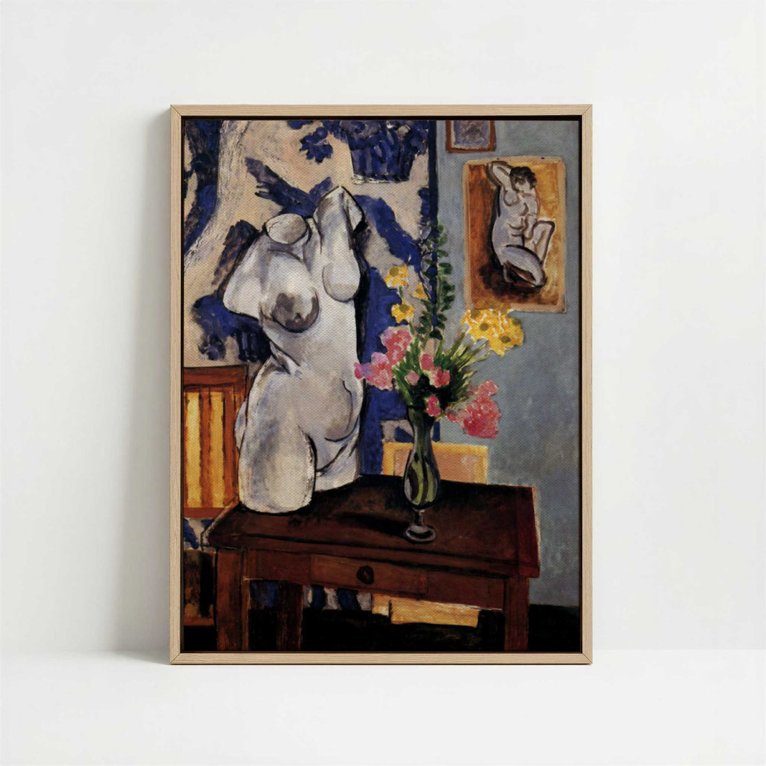 Framed Canvas - Framed canvas in oak color frame