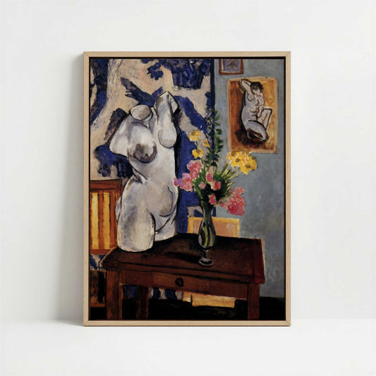 Framed Canvas - Framed canvas in oak color frame