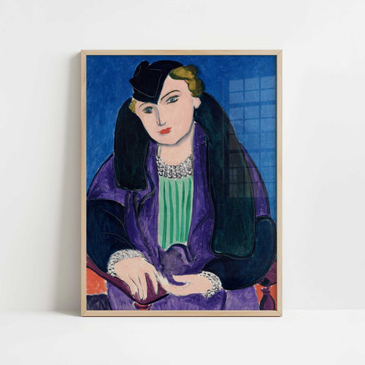 Portrait in a Blue Coat (1935) by Henri Matisse – Art Print - Art print in oak frame
