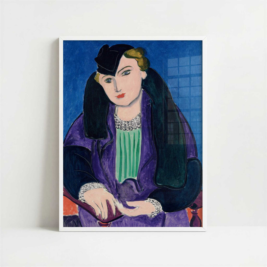 Portrait in a Blue Coat (1935) by Henri Matisse – Art Print - Art print in white frame