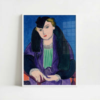 Portrait in a Blue Coat (1935) by Henri Matisse – Art Print - Art print in white frame