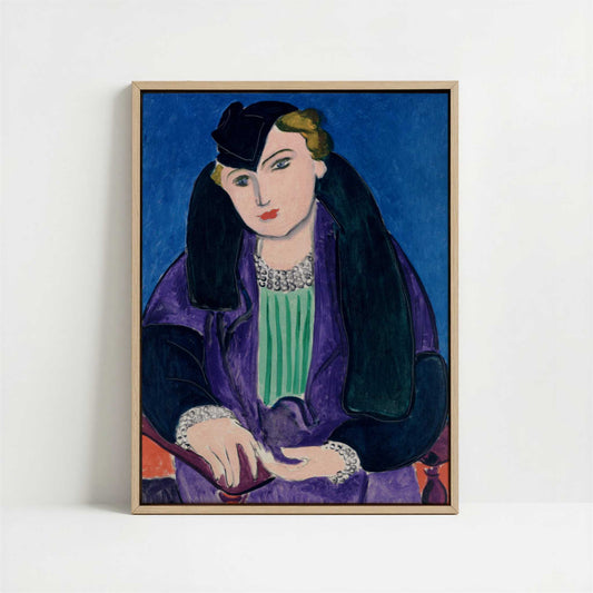 Framed Canvas - Framed canvas in oak color frame