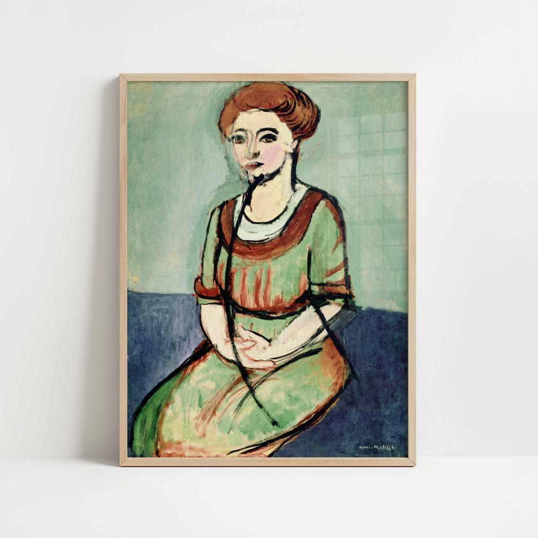 Portrait of Olga Merson (1911) by Henri Matisse – Art Print - Art print in oak frame