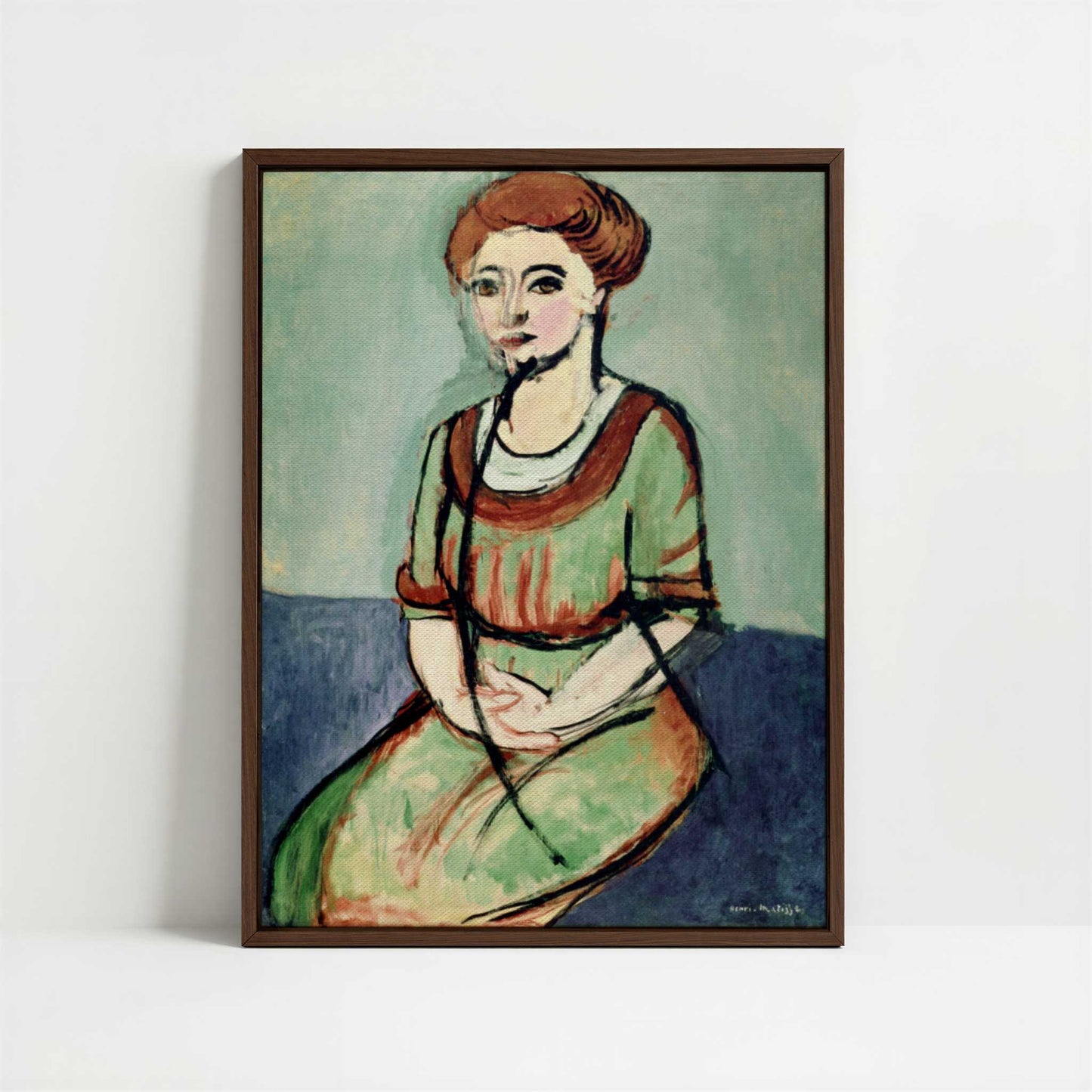 Framed Canvas - Framed canvas in dark wood color frame