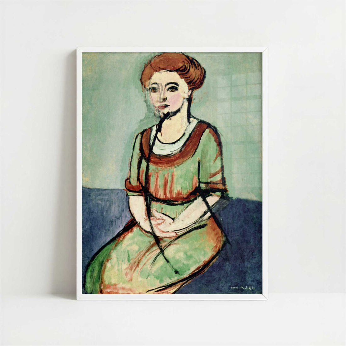 Portrait of Olga Merson (1911) by Henri Matisse – Art Print - Art print in white frame