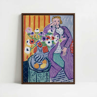 Framed Canvas - Framed canvas in dark wood color frame