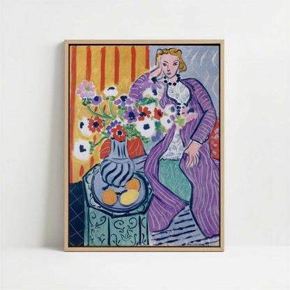 Framed Canvas - Framed canvas in oak color frame