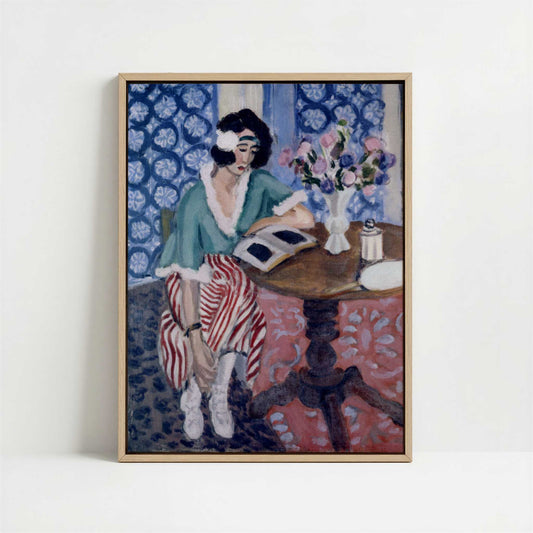 Framed Canvas - Framed canvas in oak color frame