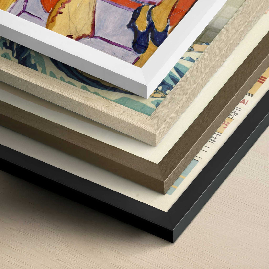 Red Robe & Violet Tulips (1937) by Henri Matisse – Art Print - Close-up detail of the different frames