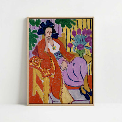 Framed Canvas - Framed canvas in oak color frame