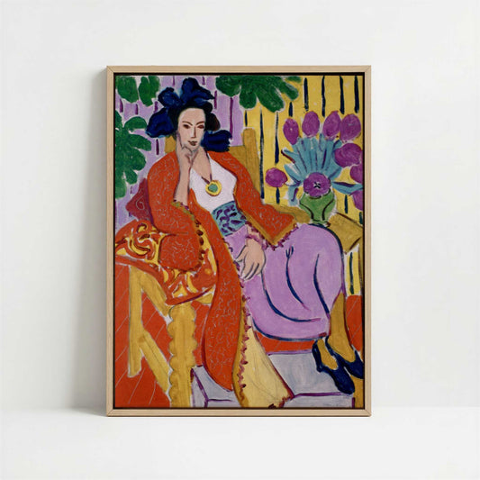 Framed Canvas - Framed canvas in oak color frame