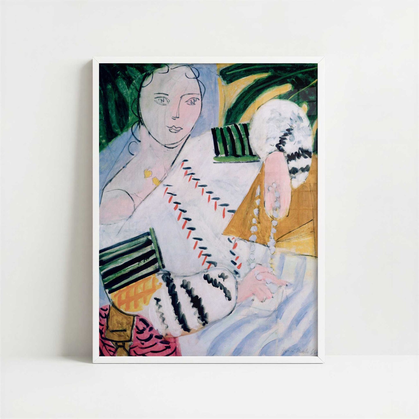 Romanian Blouse (1937) by Henri Matisse – Art Print - Art print in white frame