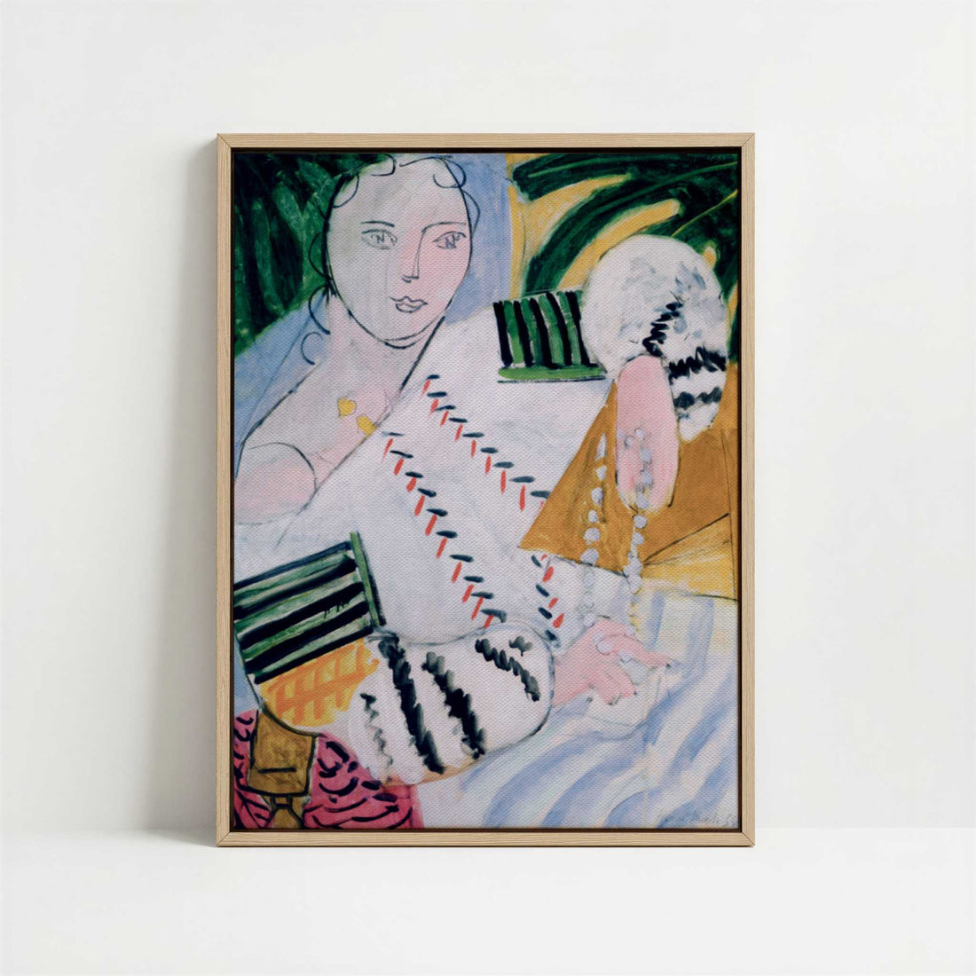 Framed Canvas - Framed canvas in oak color frame